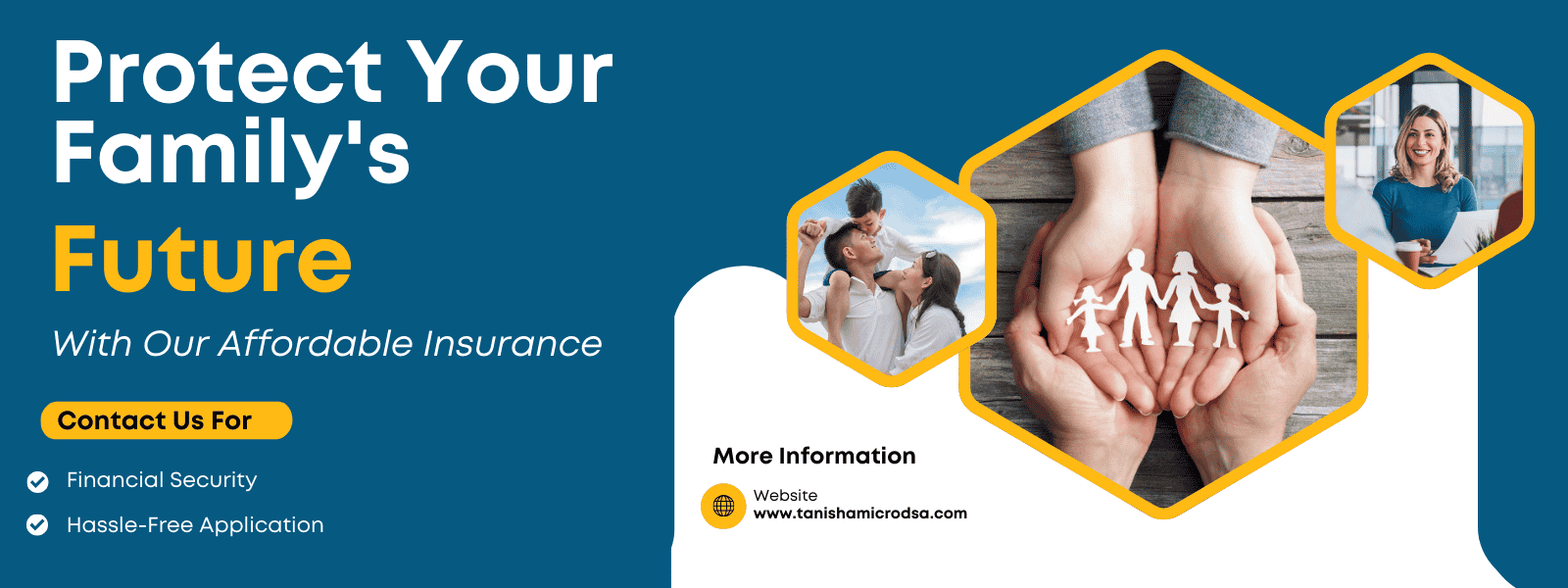 Tosca and Yellow Modern Life Insurance Banner Landscape